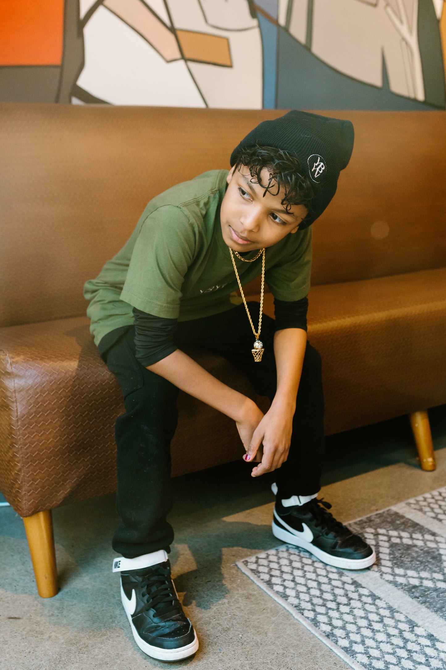 YBYV Cuffed Beanie with Embroidered Circle Logo