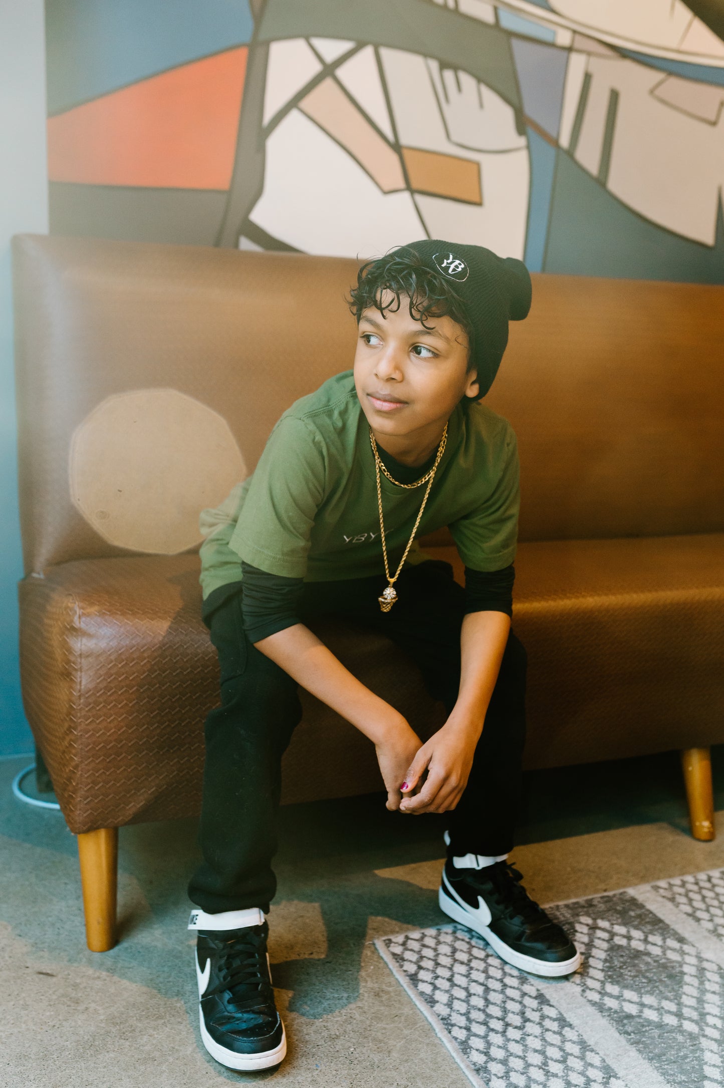 YBYV Cuffed Beanie with Embroidered Circle Logo