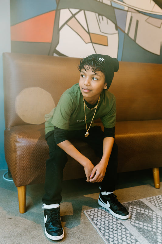 YBYV Cuffed Beanie with Embroidered Circle Logo