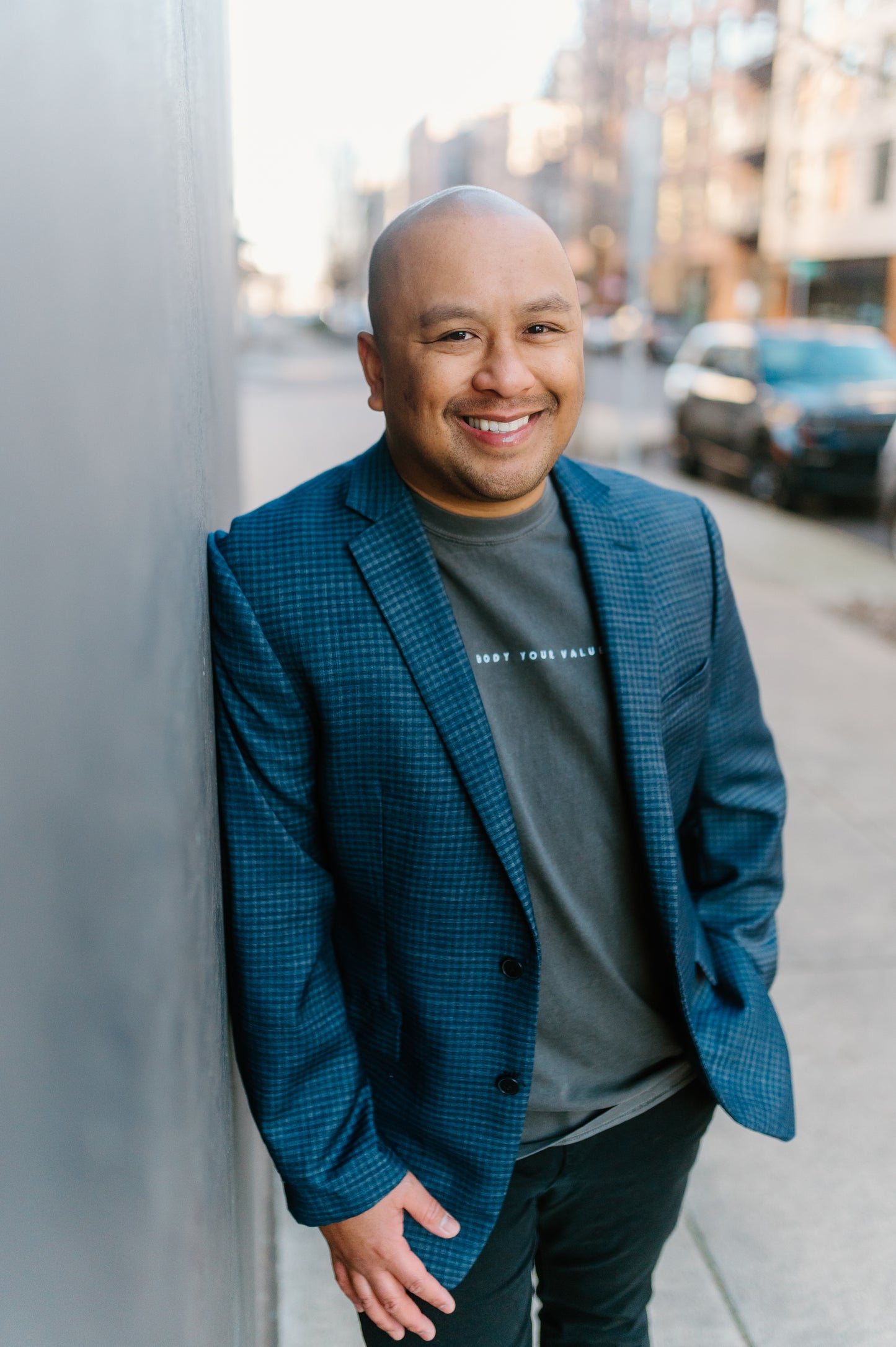 YBYV Comfort Colors T-Shirt with White Embroidered Minimalist Font