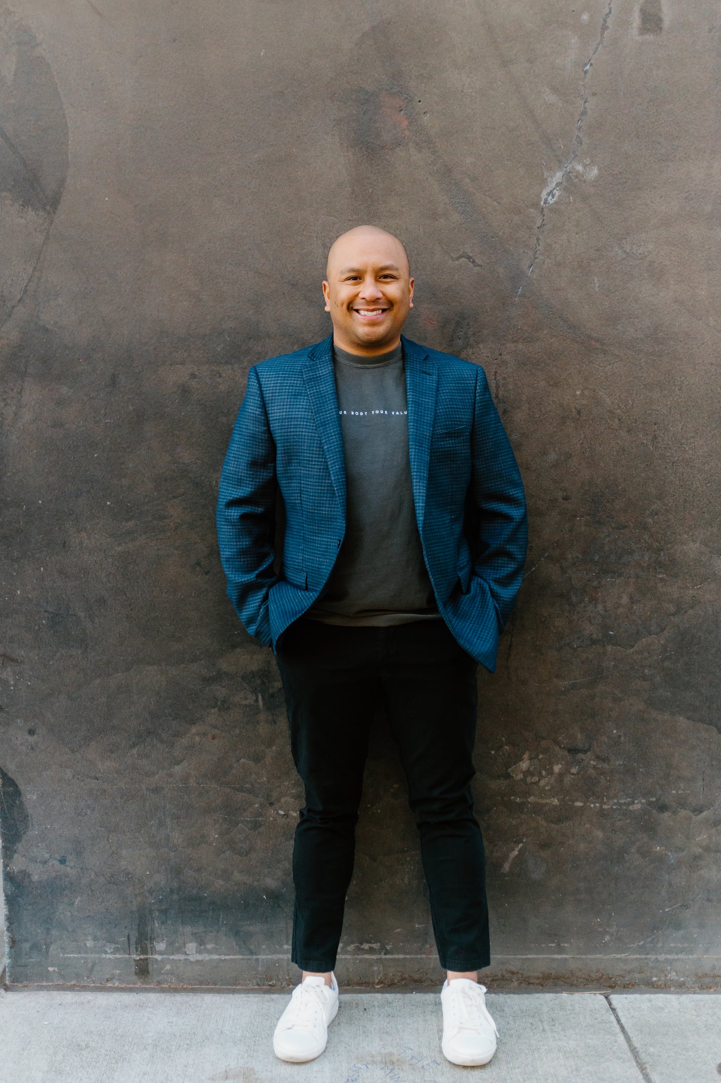 YBYV Comfort Colors T-Shirt with White Embroidered Minimalist Font