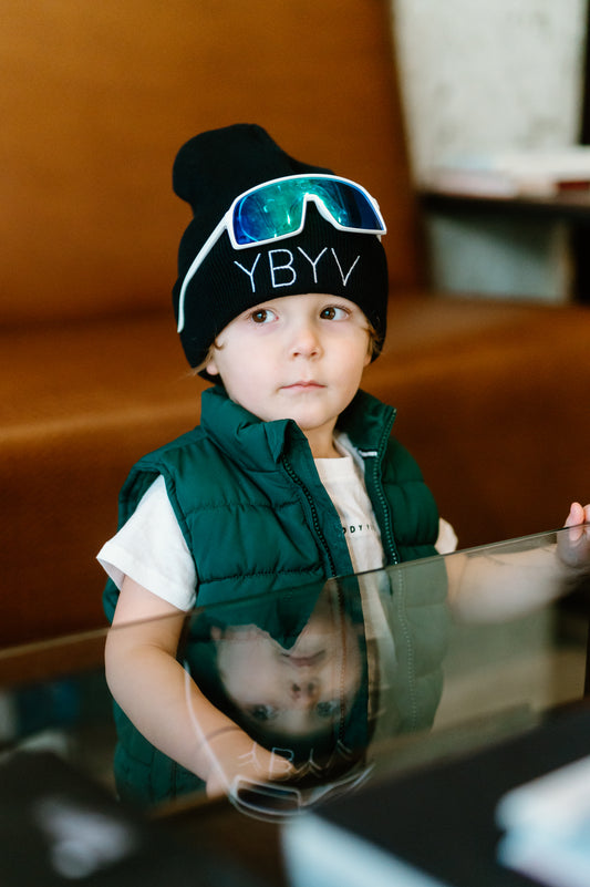 YBYV Cuffed Beanie with Embroidered Minimalist Logo