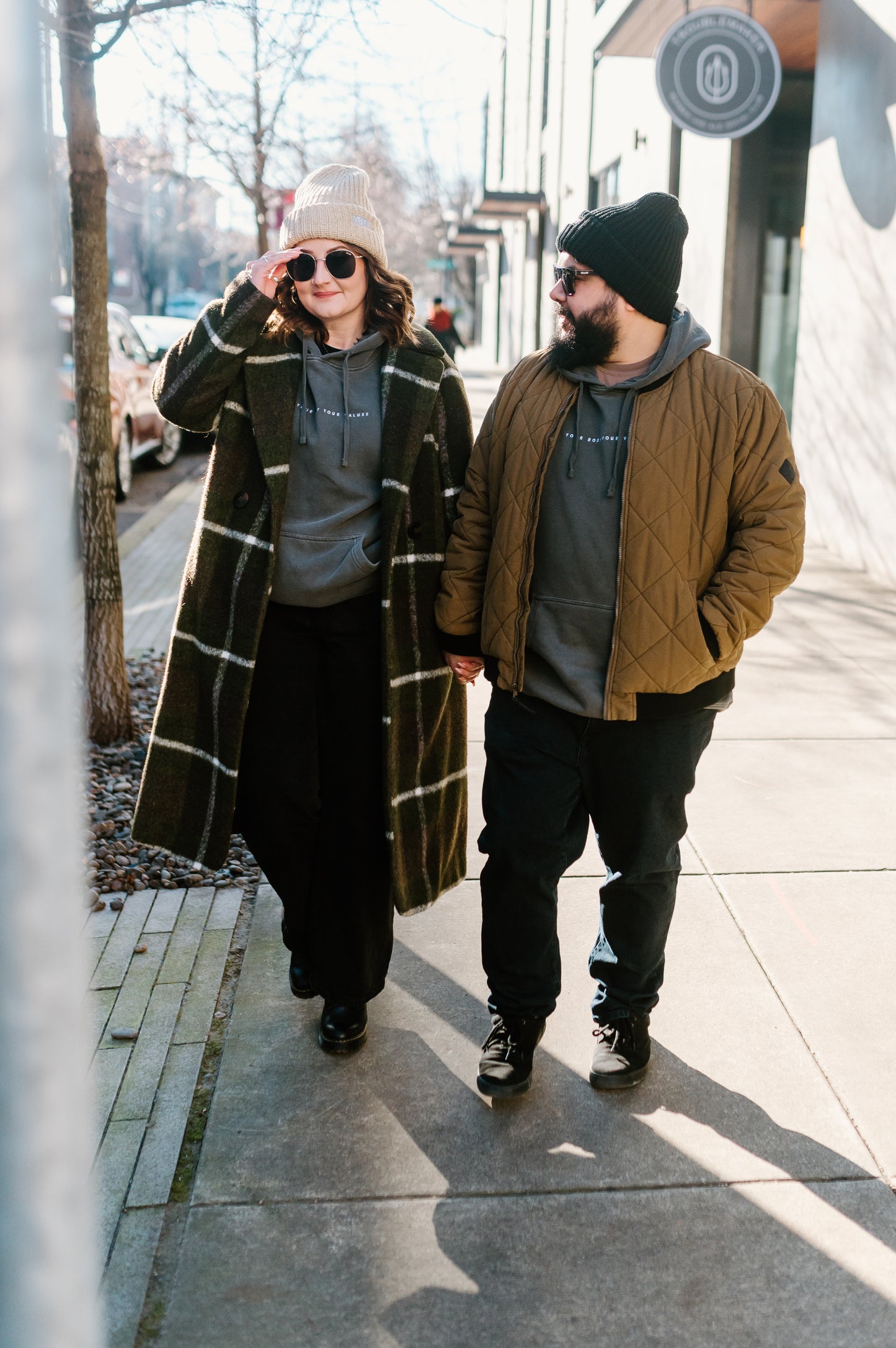 YBYV Unisex Hoodie with Embroidered Minimalist Font