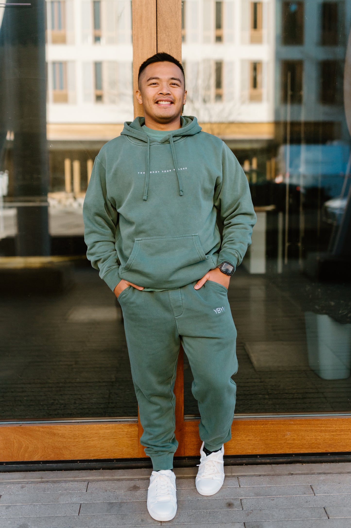 YBYV Unisex Sweatpants with Embroidered Minimalist Logo