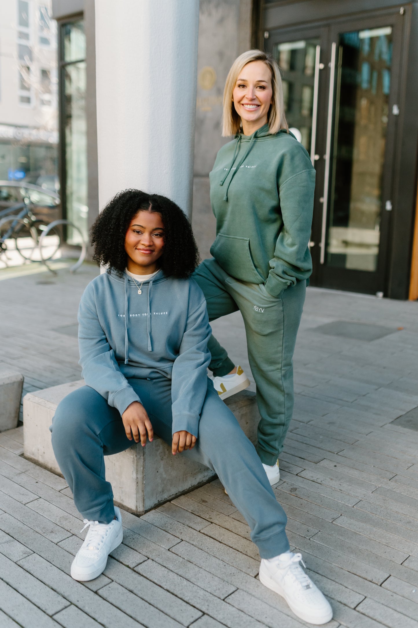 YBYV Unisex Hoodie with Embroidered Minimalist Font