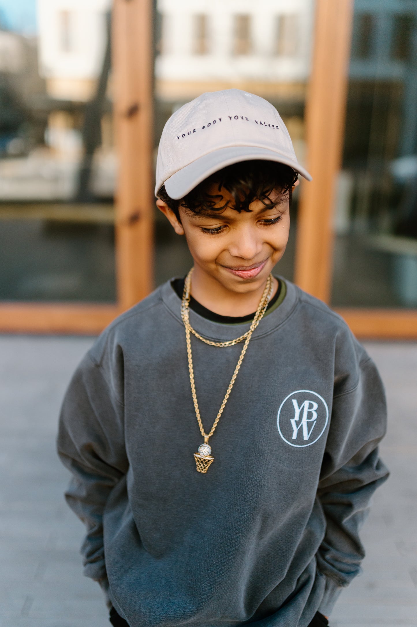 YBYV Dad Hat with Embroidered Minimalist Font