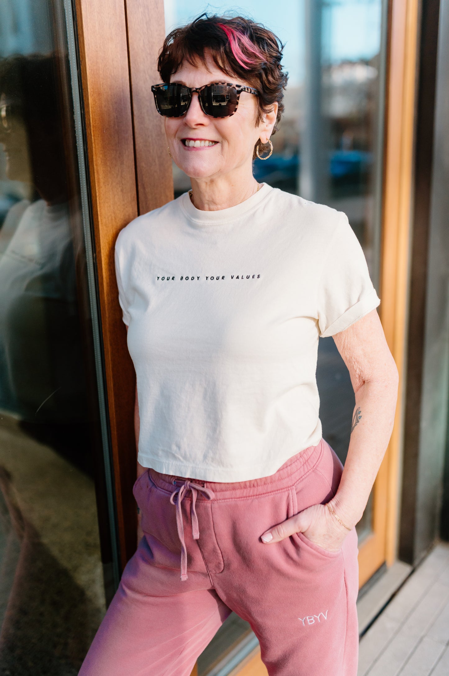 YBYV Unisex Sweatpants with Embroidered Minimalist Logo