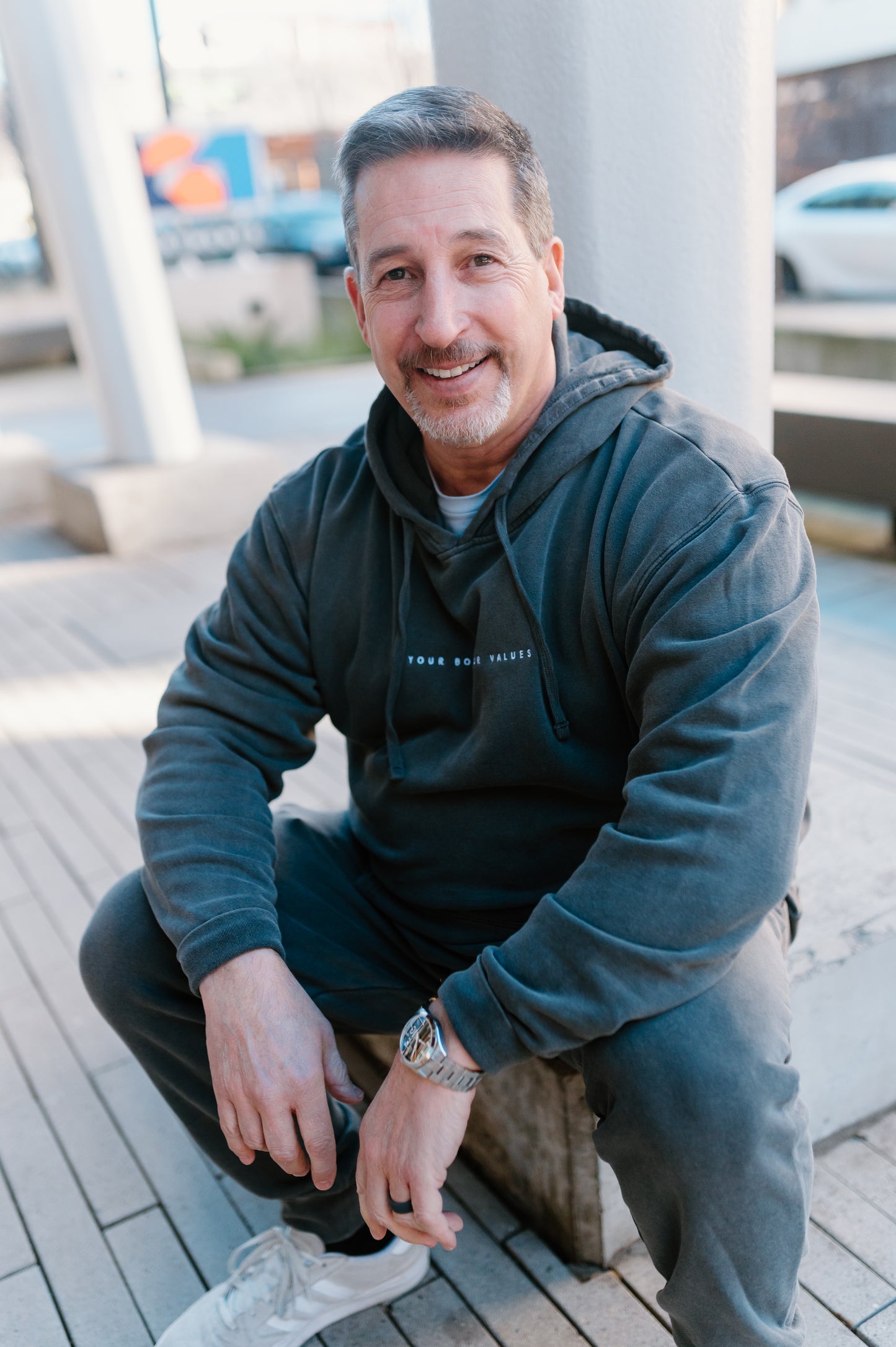 YBYV Unisex Hoodie with Embroidered Minimalist Font