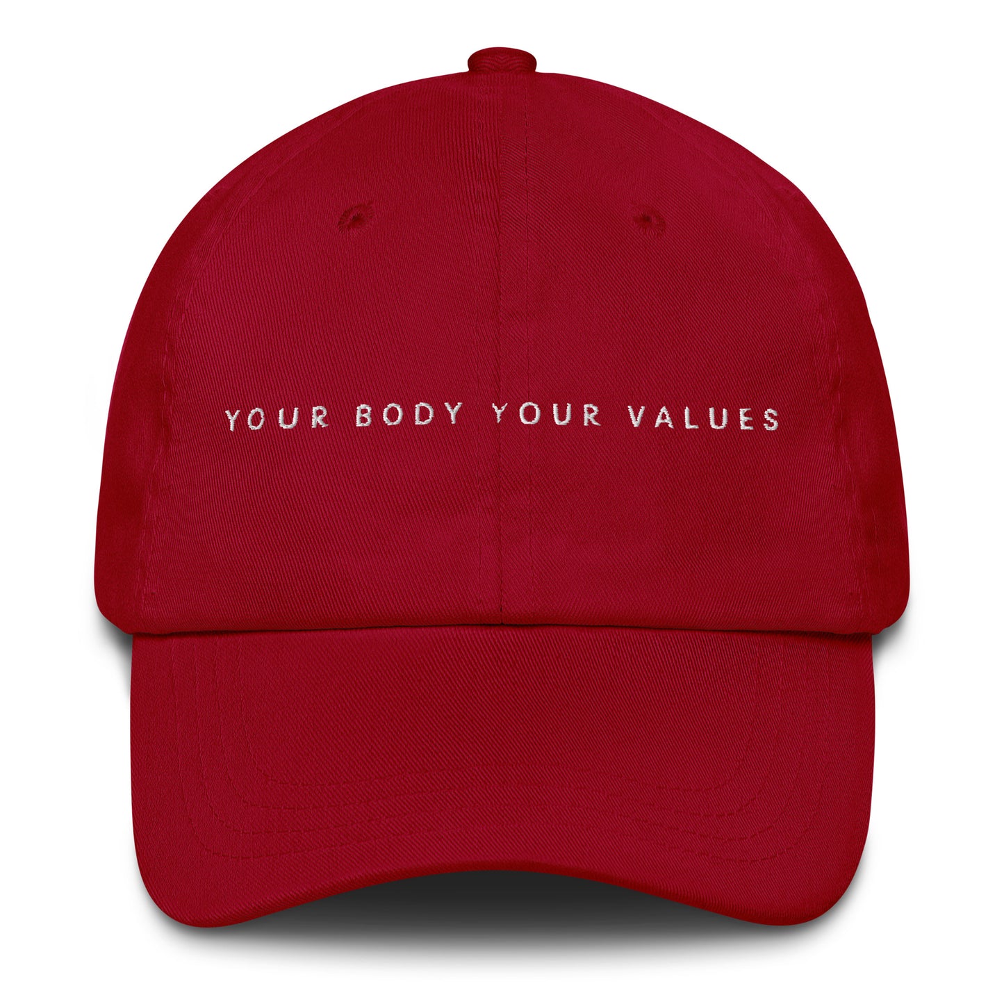 YBYV Dad Hat with Embroidered Minimalist Font