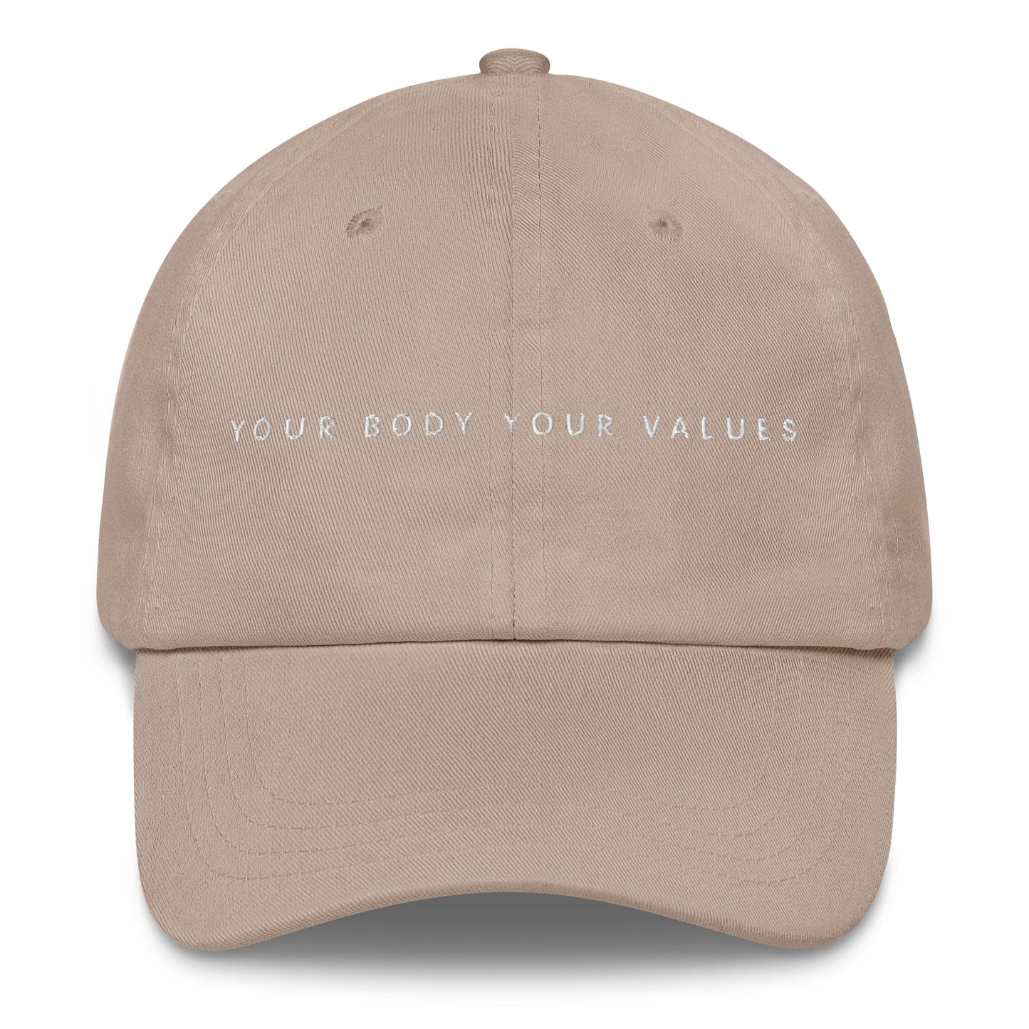 YBYV Dad Hat with Embroidered Minimalist Font