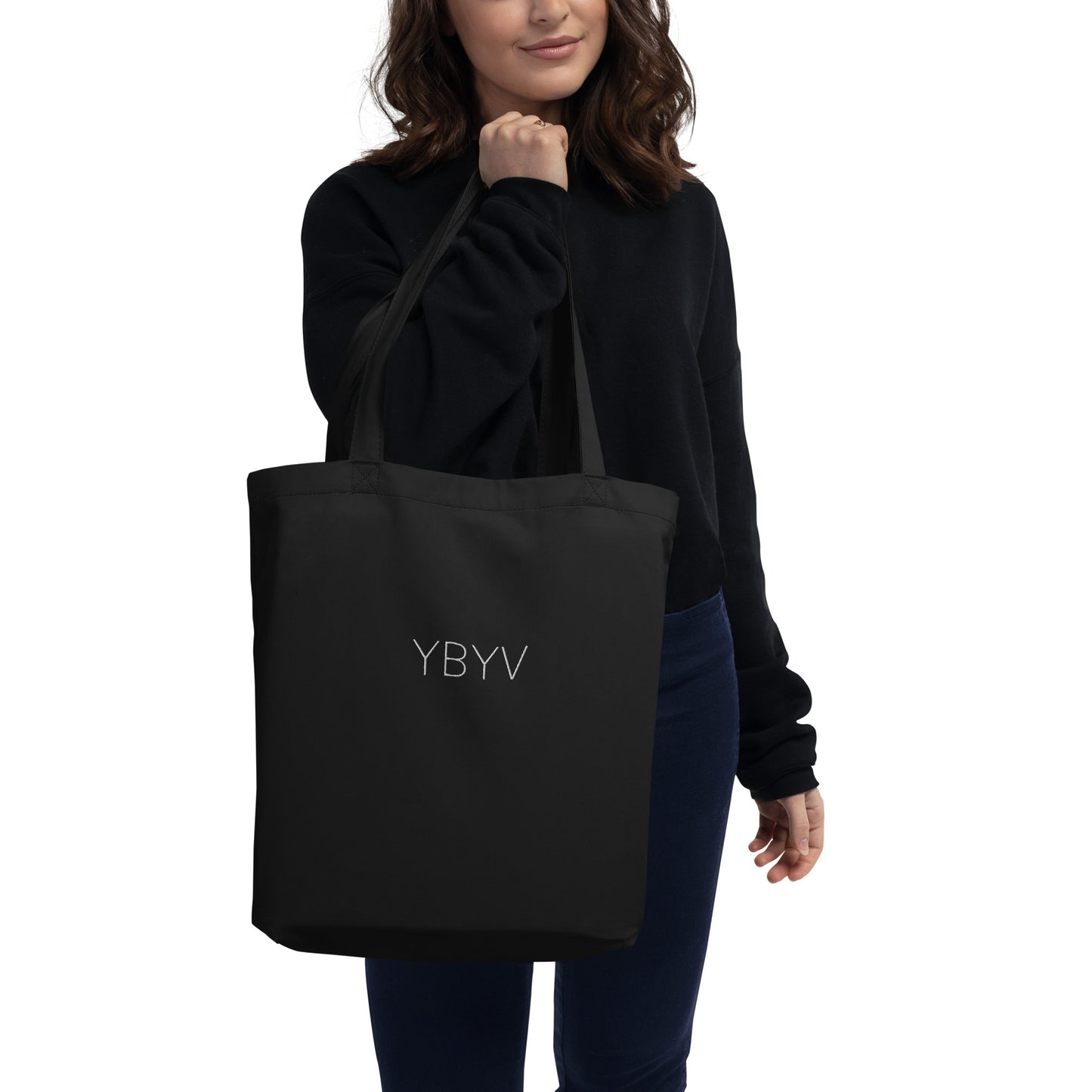 YBYV Organic Cotton Tote Bag with Embroidered Minimalist Logo