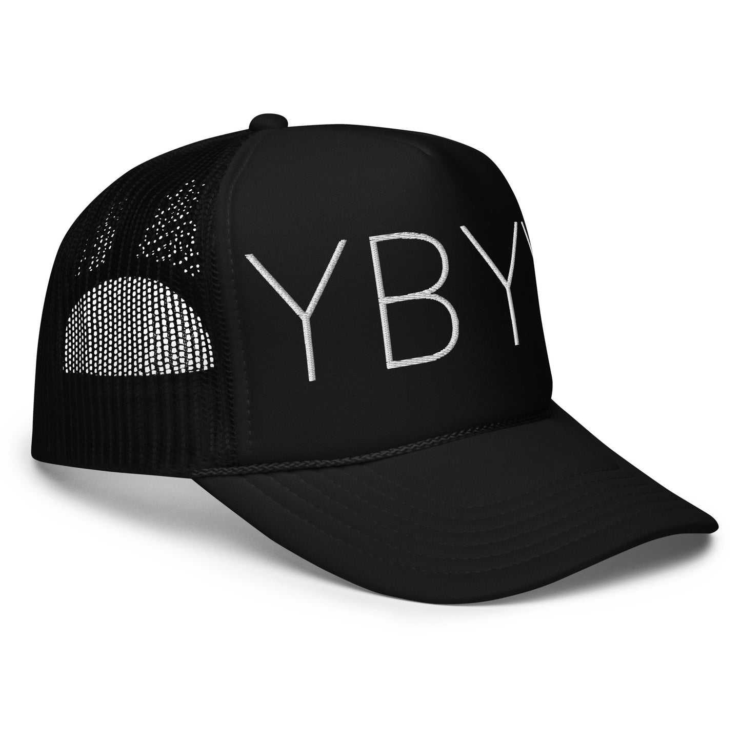 YBYV Foam Trucker Hat with Embroidered Large Minimalist Logo