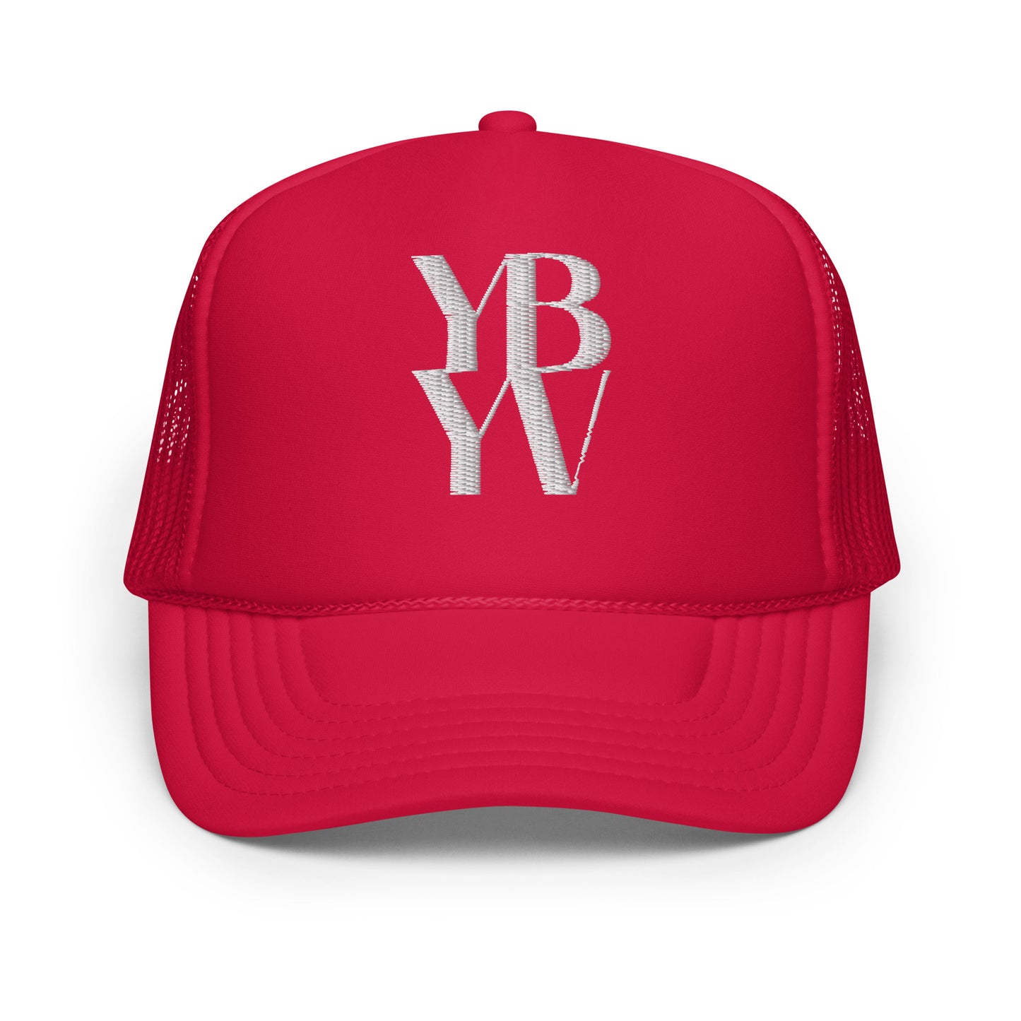 YBYV Foam Trucker Hat with Embroidered Circle Logo