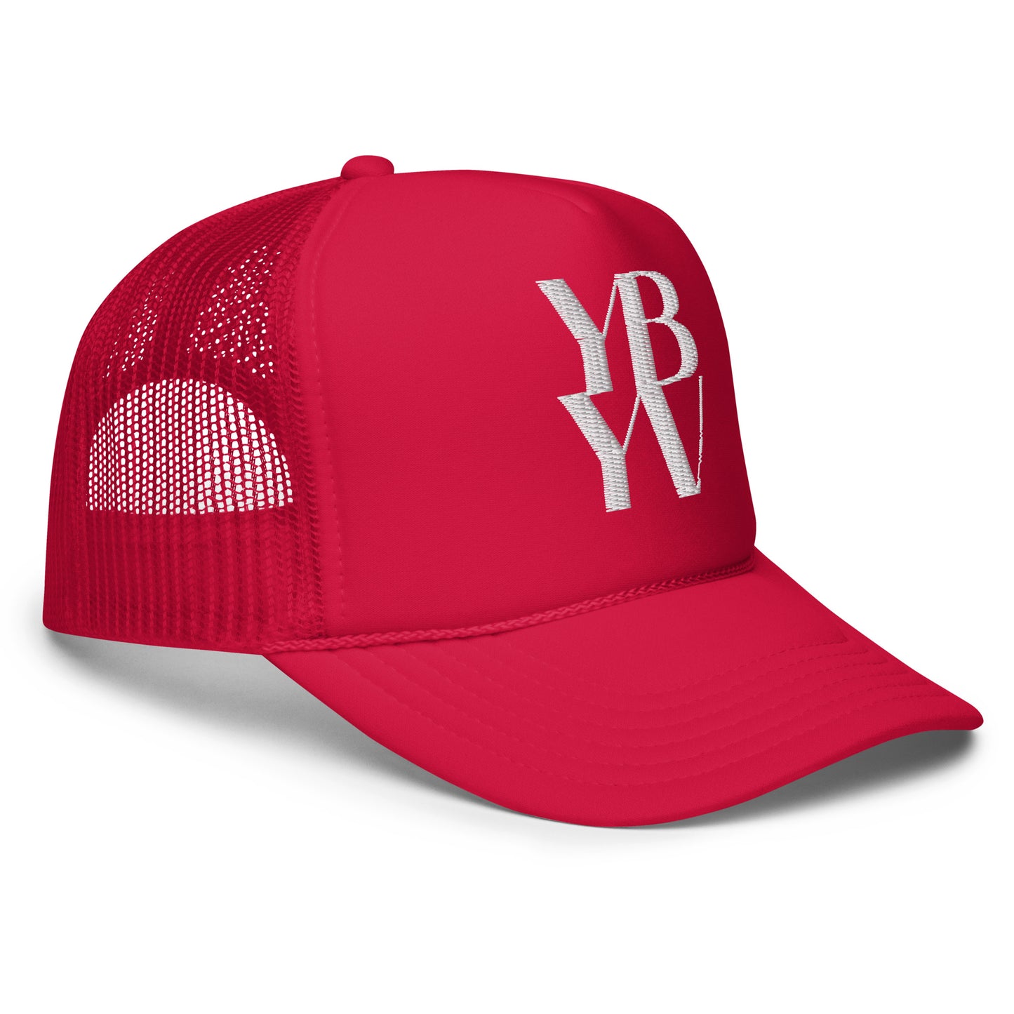 YBYV Foam Trucker Hat with Embroidered Circle Logo