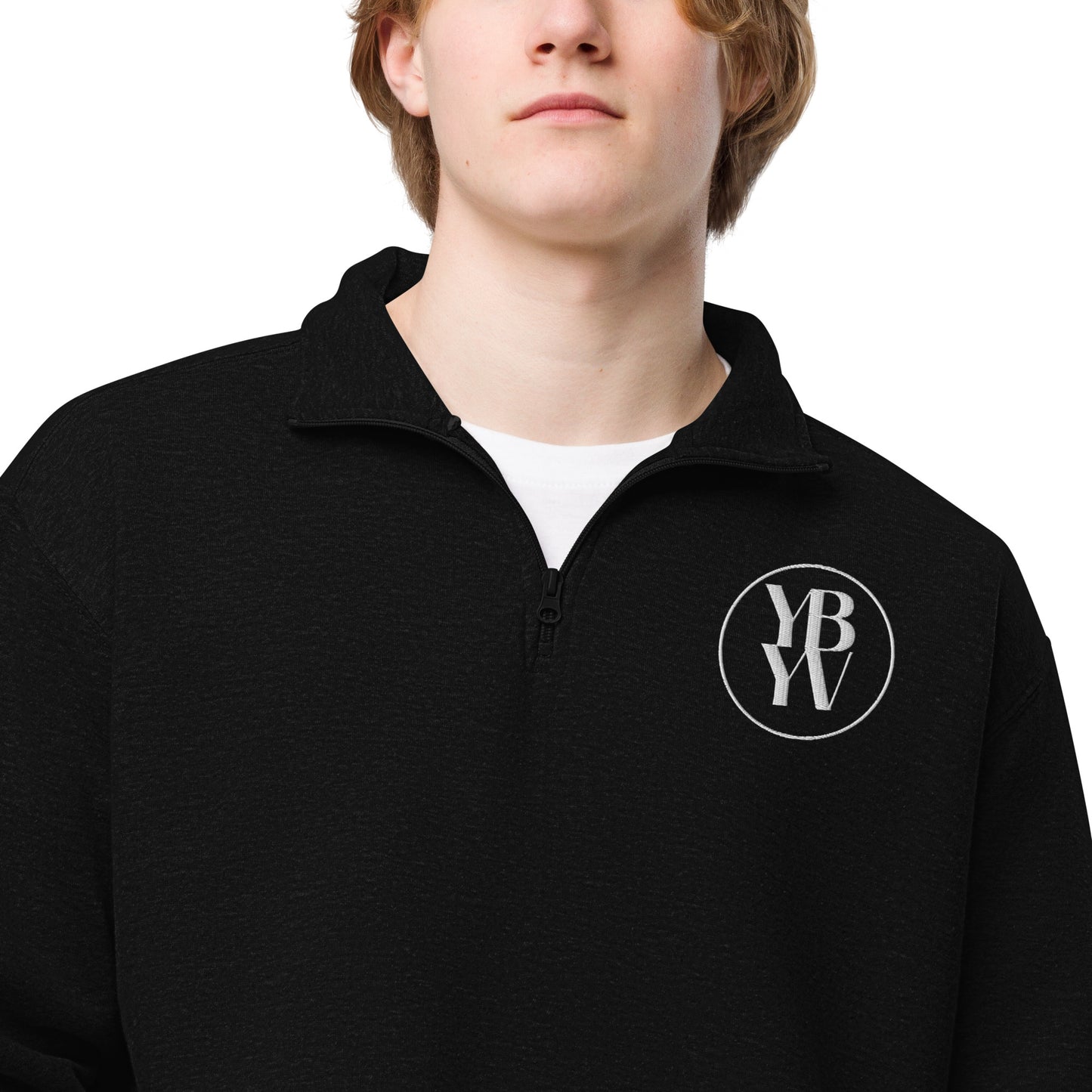 YBYV Quarter Zip Pullover with Embroidered Circle Logo