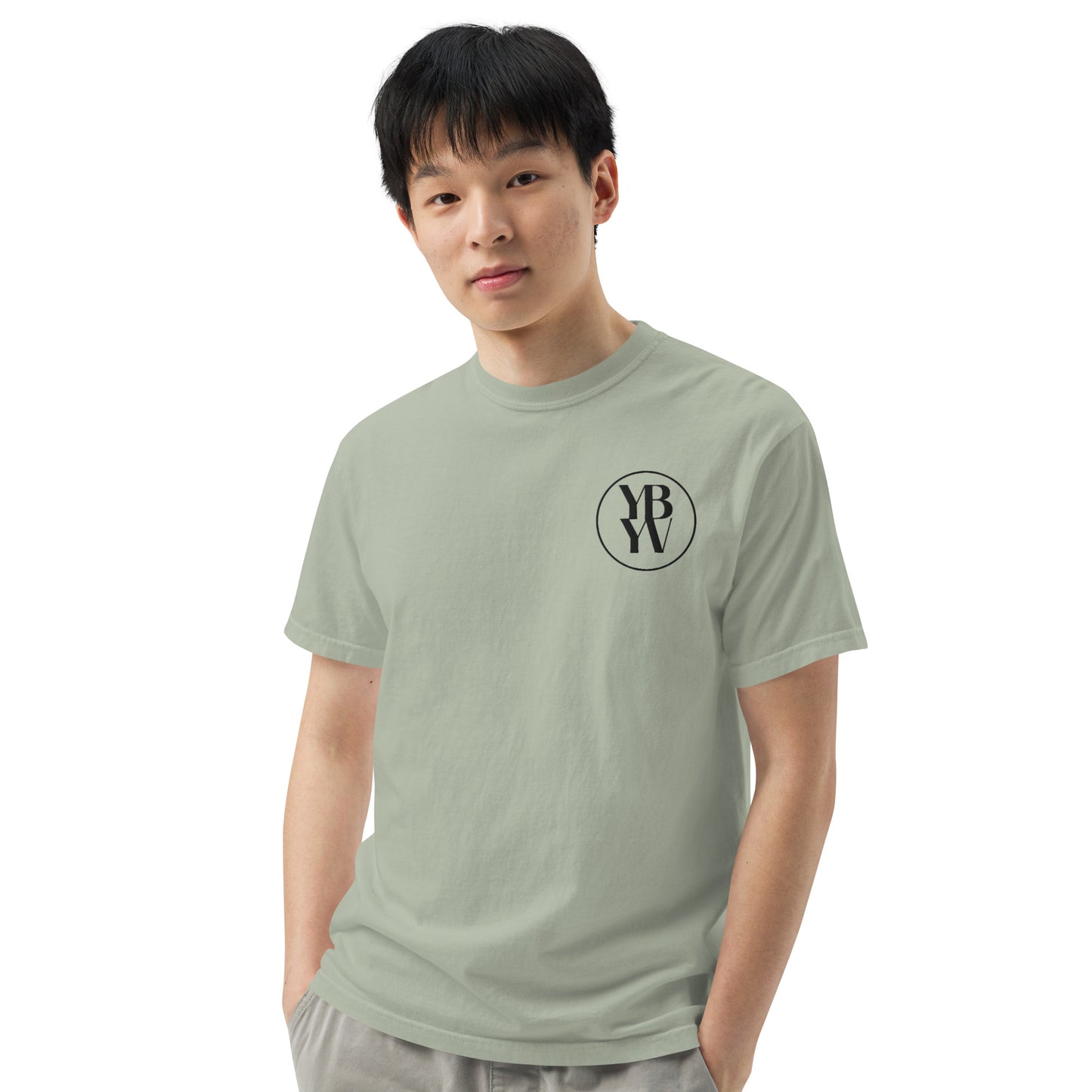 YBYV Comfort Colors T-Shirt with Black Embroidered Circle Logo