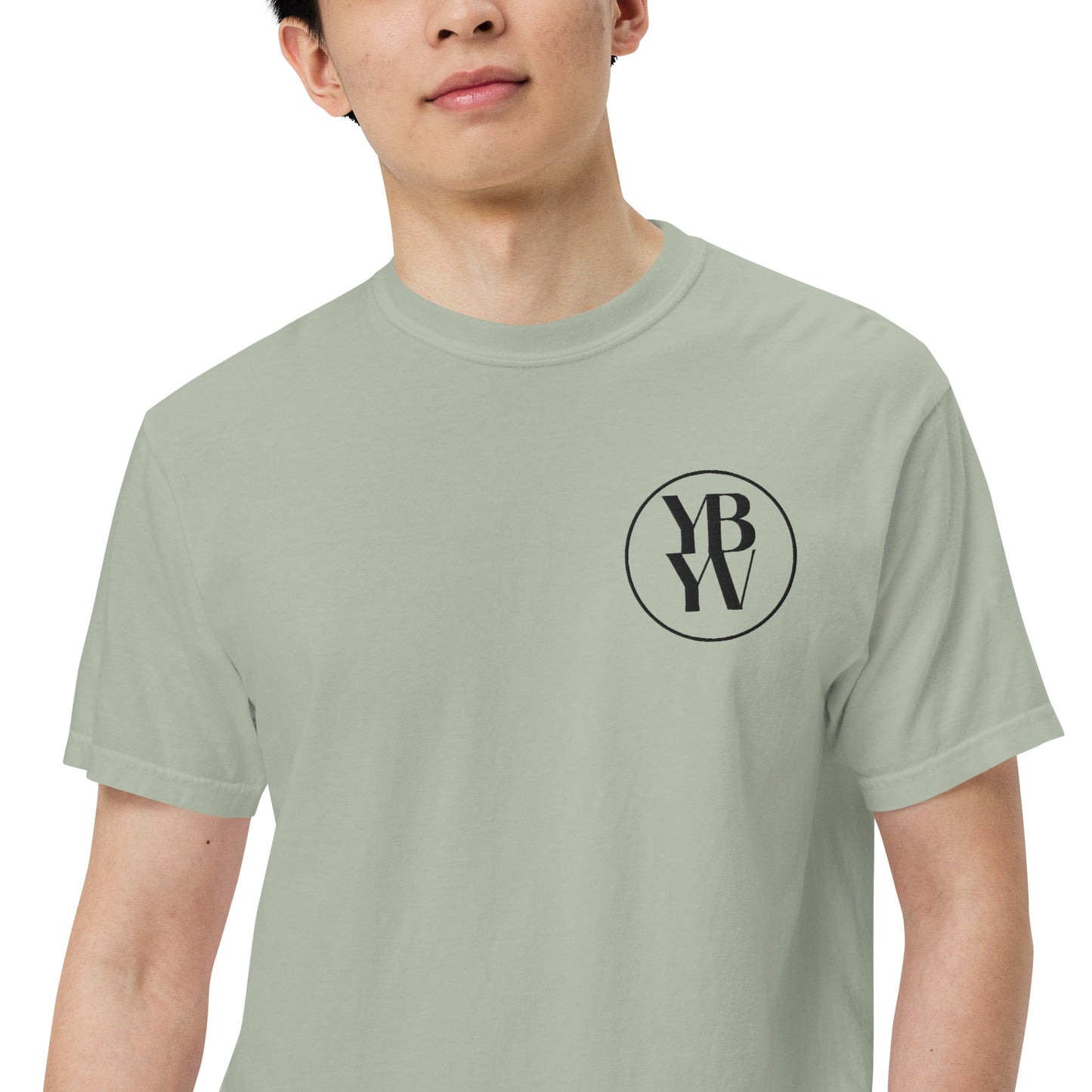 YBYV Comfort Colors T-Shirt with Black Embroidered Circle Logo