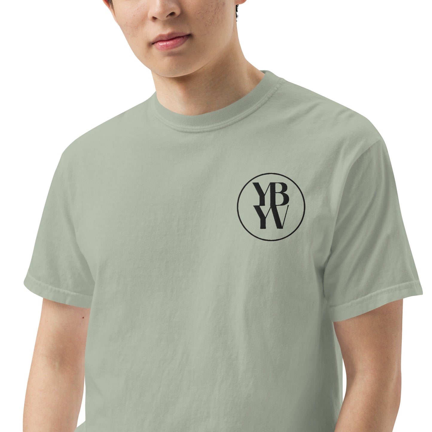 YBYV Comfort Colors T-Shirt with Black Embroidered Circle Logo