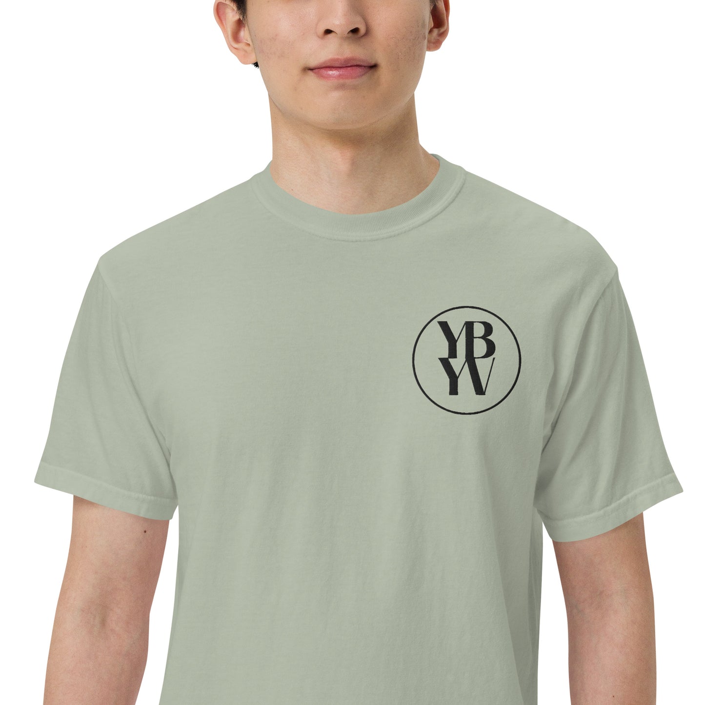 YBYV Comfort Colors T-Shirt with Black Embroidered Circle Logo