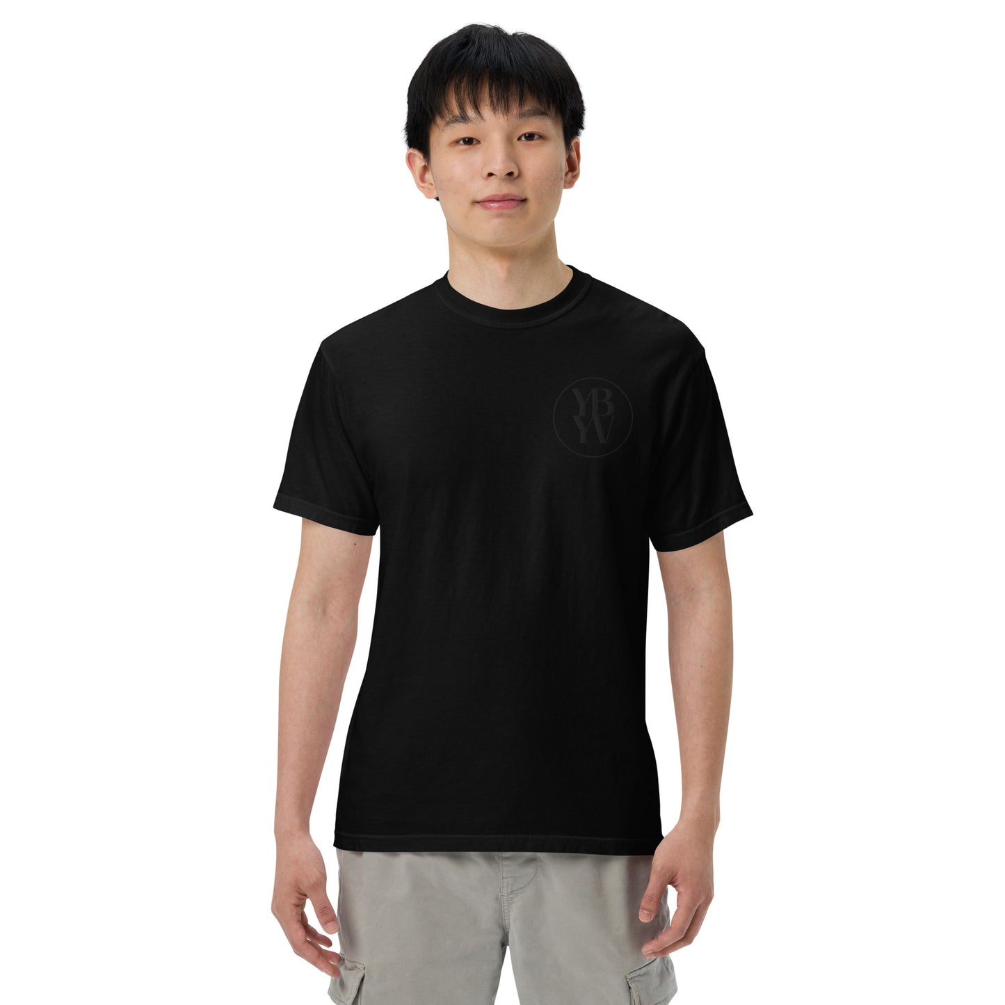 YBYV Comfort Colors T-Shirt with Black Embroidered Circle Logo