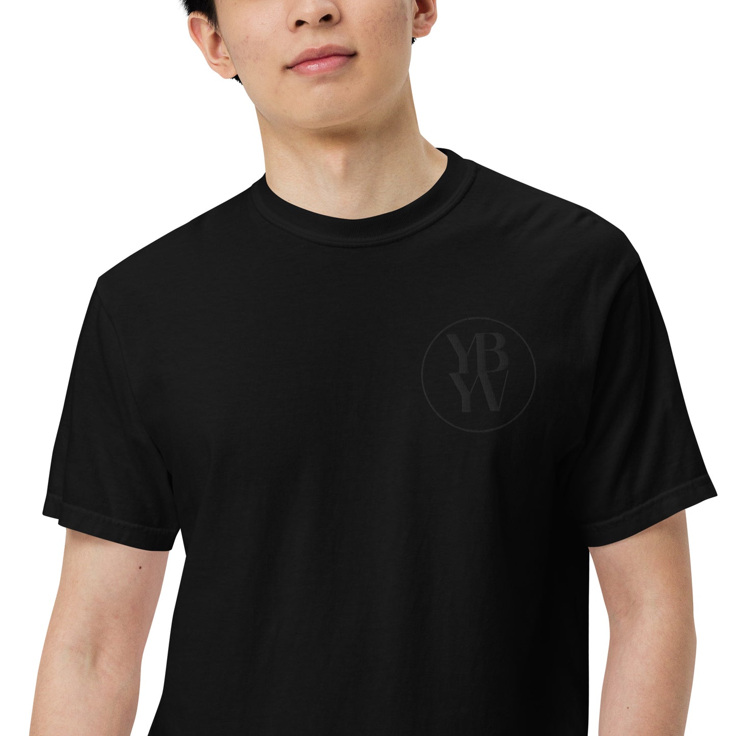 YBYV Comfort Colors T-Shirt with Black Embroidered Circle Logo