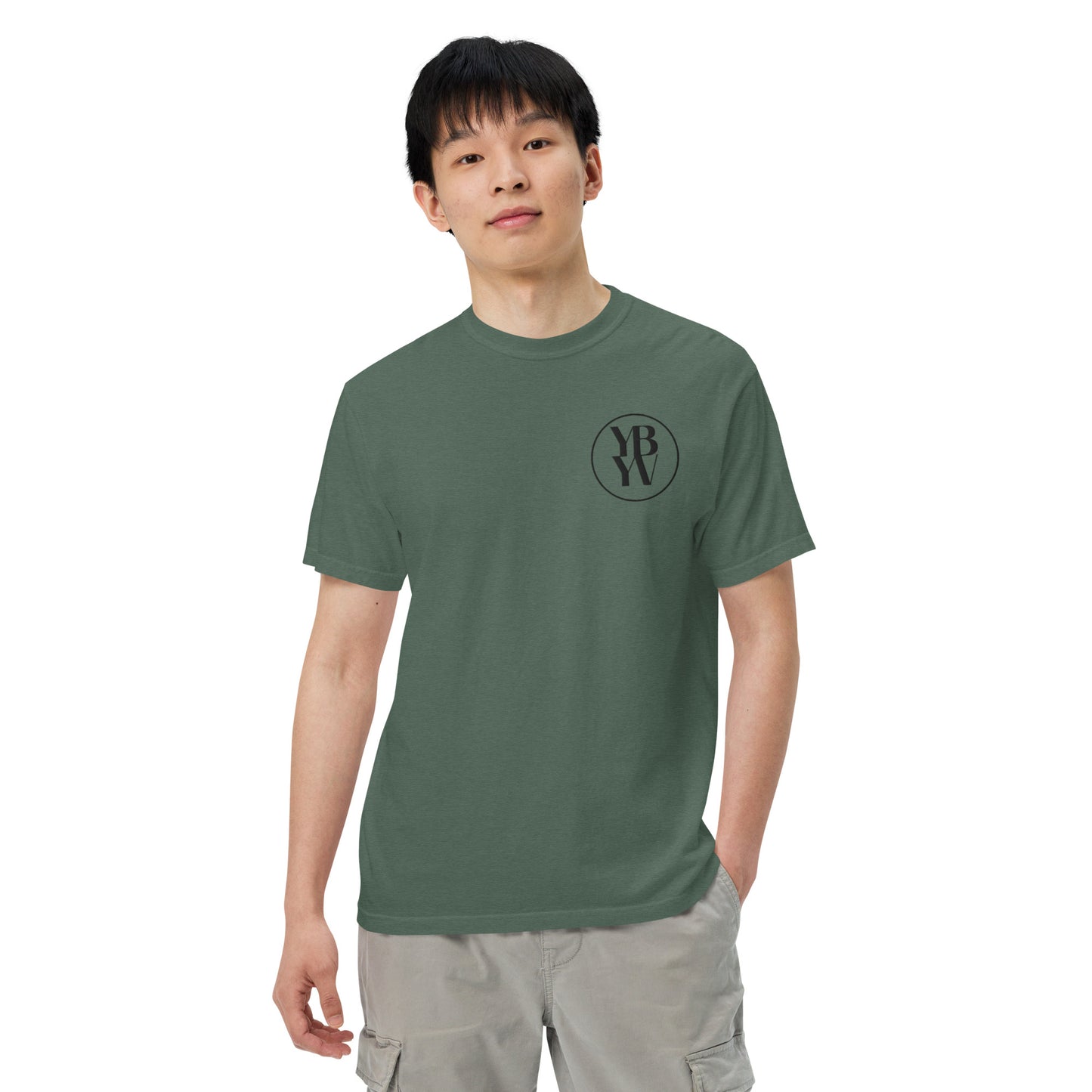 YBYV Comfort Colors T-Shirt with Black Embroidered Circle Logo