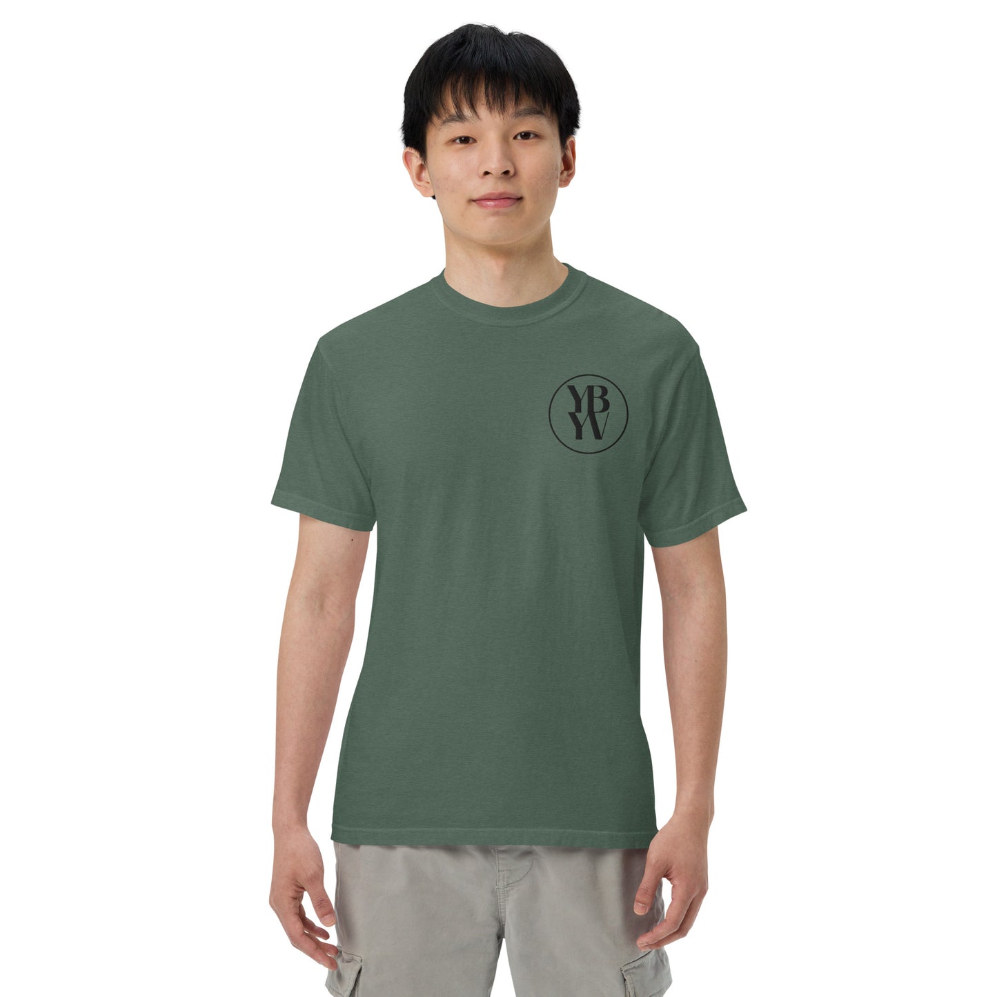 YBYV Comfort Colors T-Shirt with Black Embroidered Circle Logo