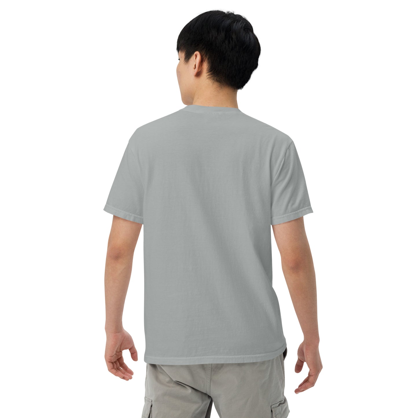 YBYV Comfort Colors T-Shirt with White Embroidered Minimalist Font