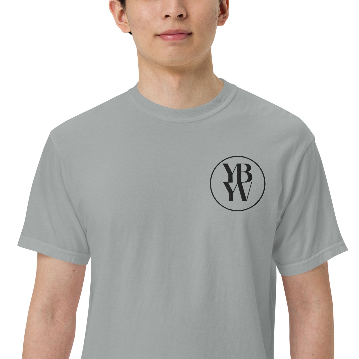 YBYV Comfort Colors T-Shirt with Black Embroidered Circle Logo