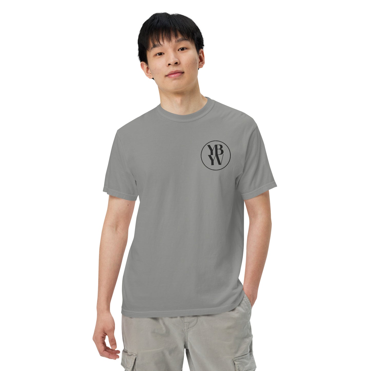 YBYV Comfort Colors T-Shirt with Black Embroidered Circle Logo