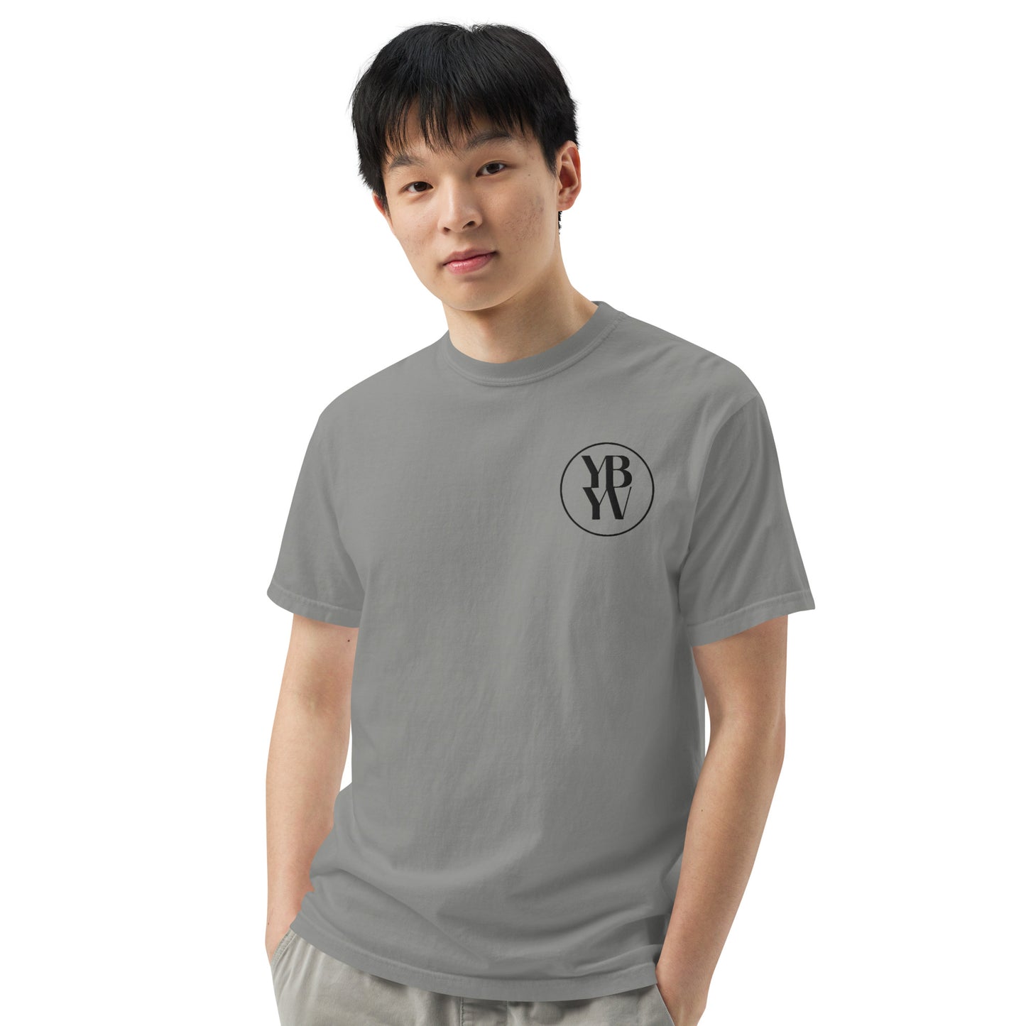 YBYV Comfort Colors T-Shirt with Black Embroidered Circle Logo