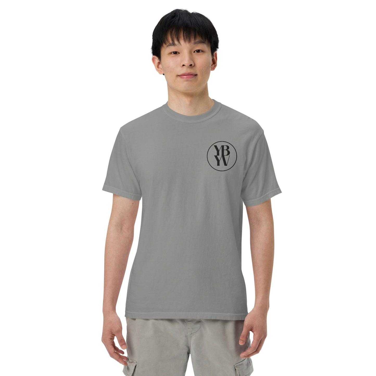 YBYV Comfort Colors T-Shirt with Black Embroidered Circle Logo