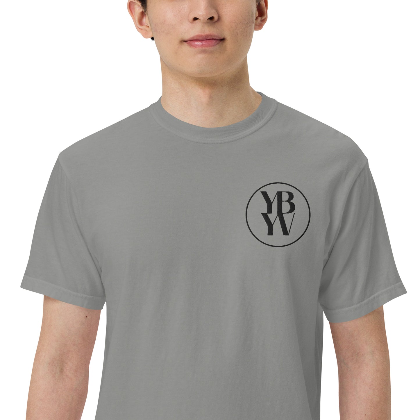 YBYV Comfort Colors T-Shirt with Black Embroidered Circle Logo