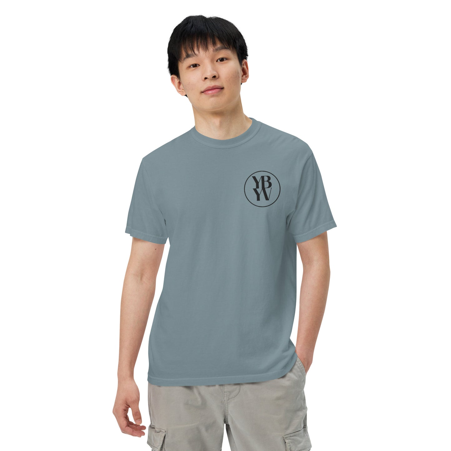 YBYV Comfort Colors T-Shirt with Black Embroidered Circle Logo