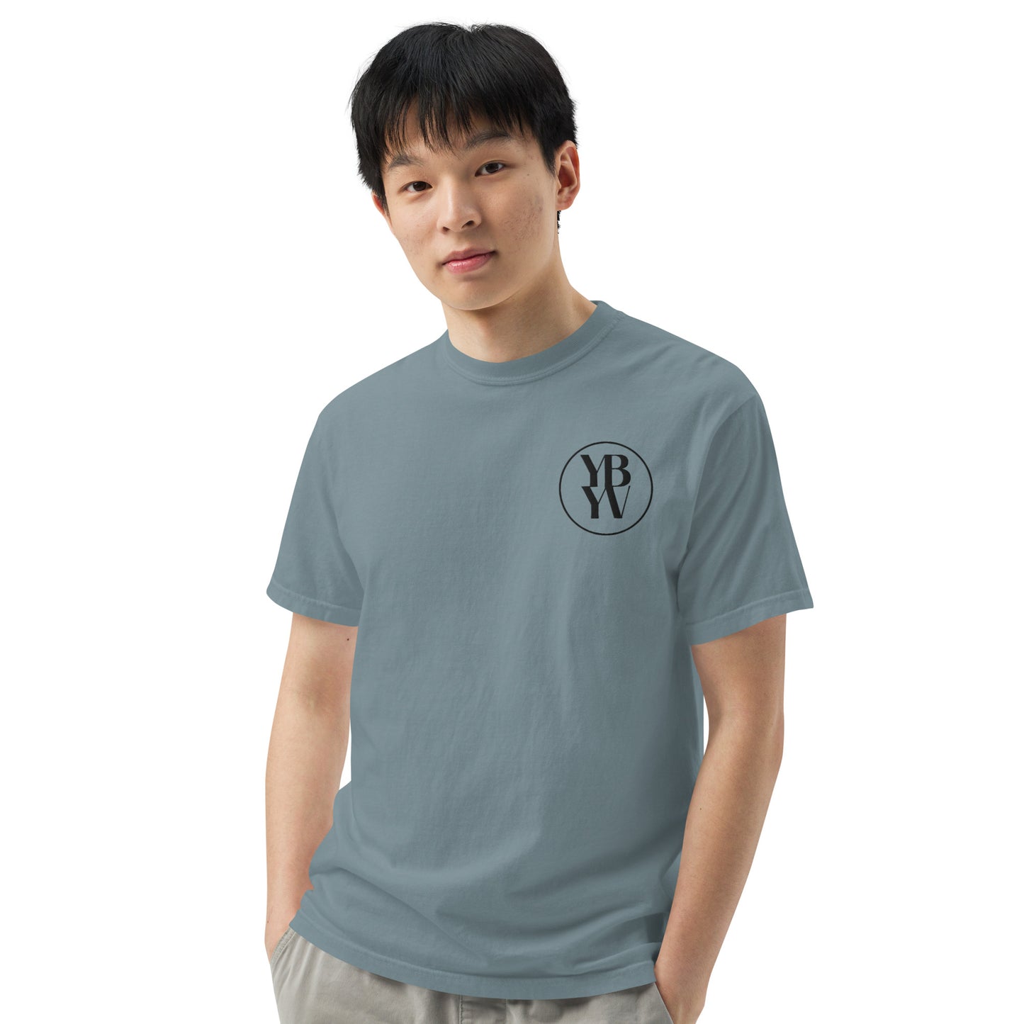 YBYV Comfort Colors T-Shirt with Black Embroidered Circle Logo