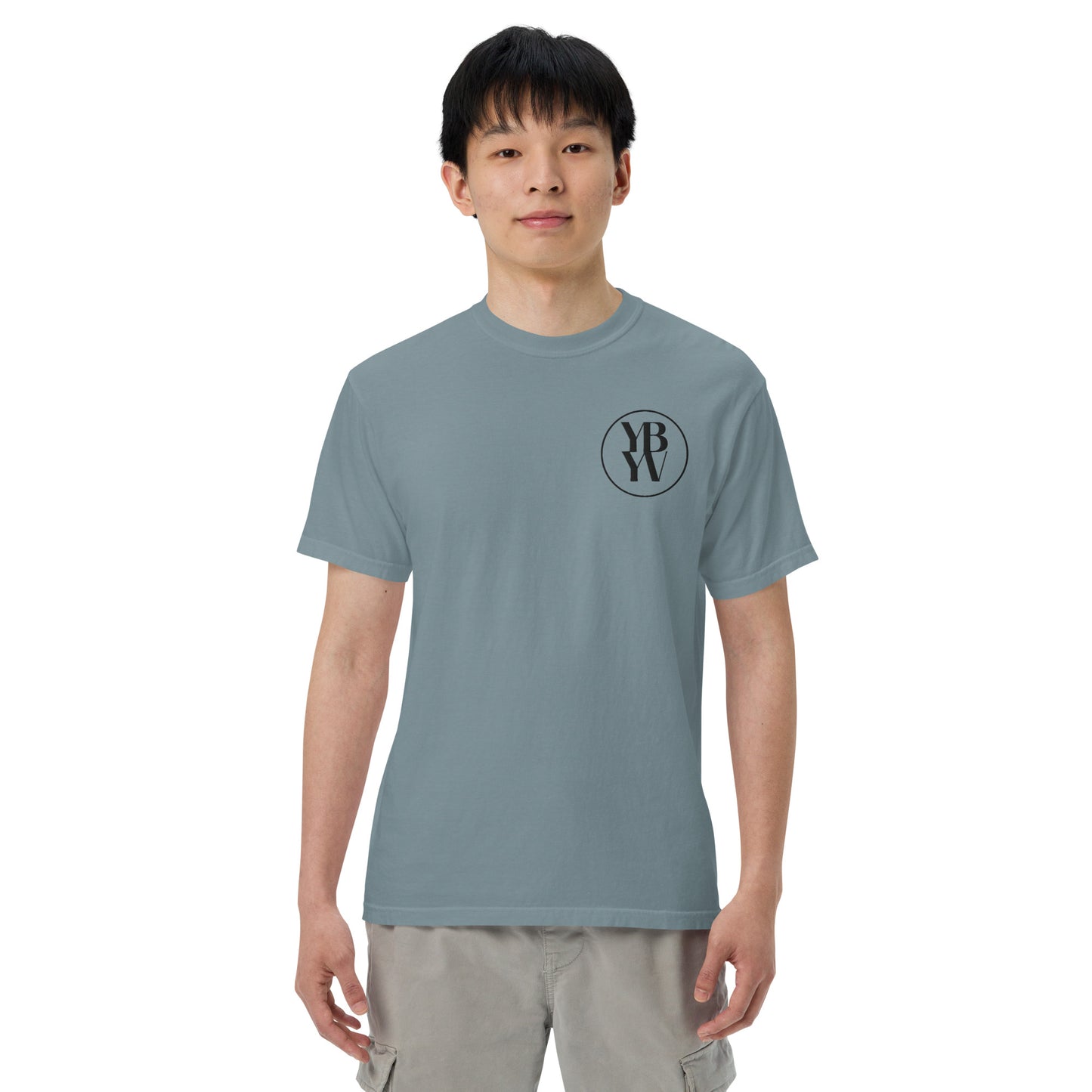 YBYV Comfort Colors T-Shirt with Black Embroidered Circle Logo