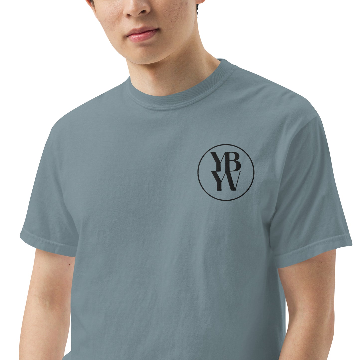 YBYV Comfort Colors T-Shirt with Black Embroidered Circle Logo