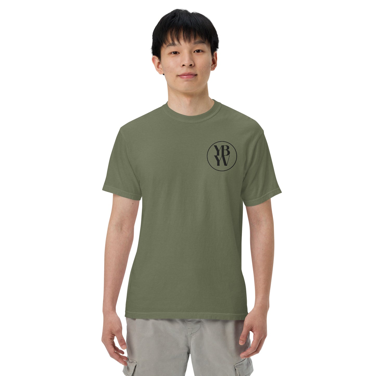 YBYV Comfort Colors T-Shirt with Black Embroidered Circle Logo