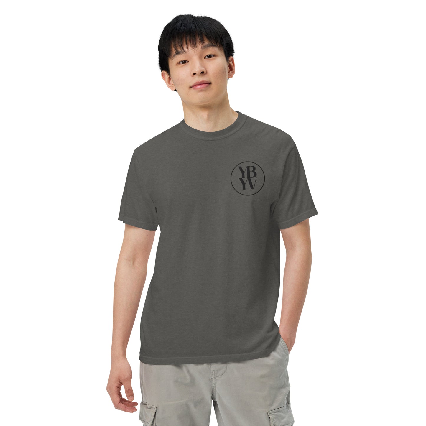 YBYV Comfort Colors T-Shirt with Black Embroidered Circle Logo