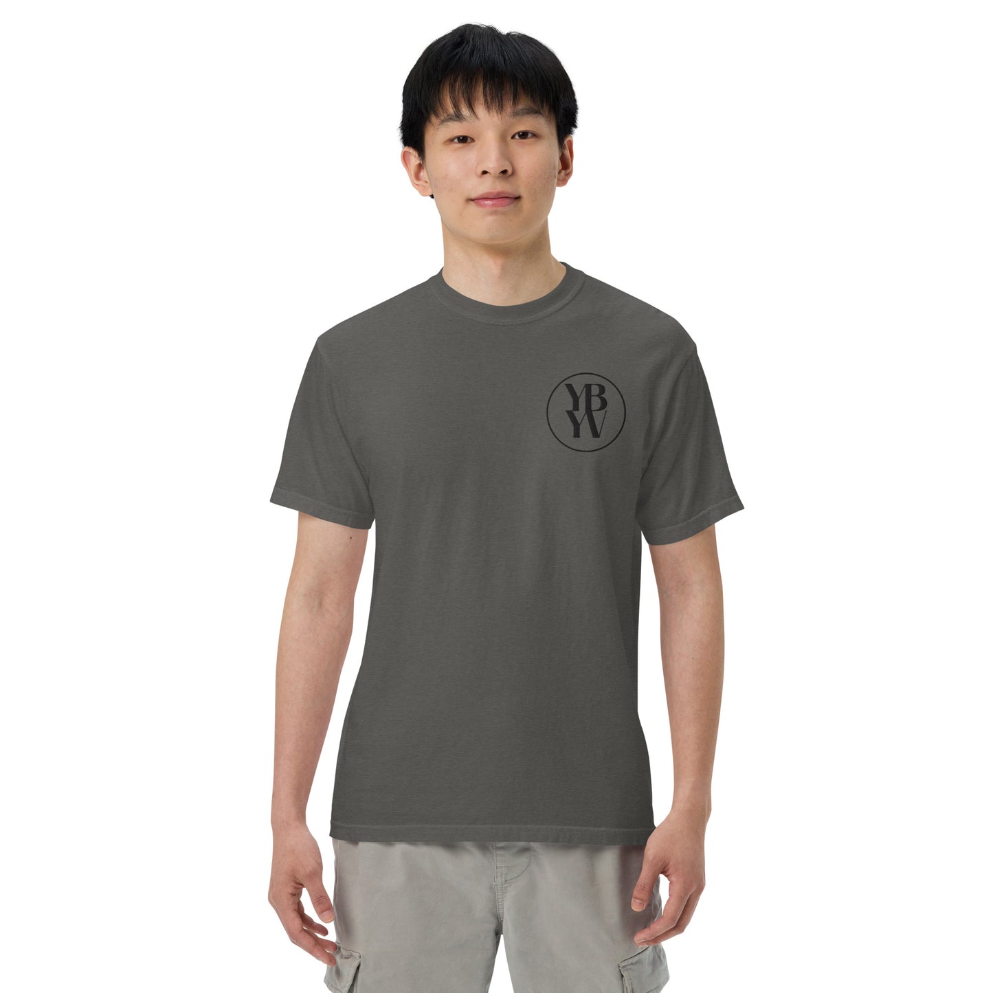 YBYV Comfort Colors T-Shirt with Black Embroidered Circle Logo