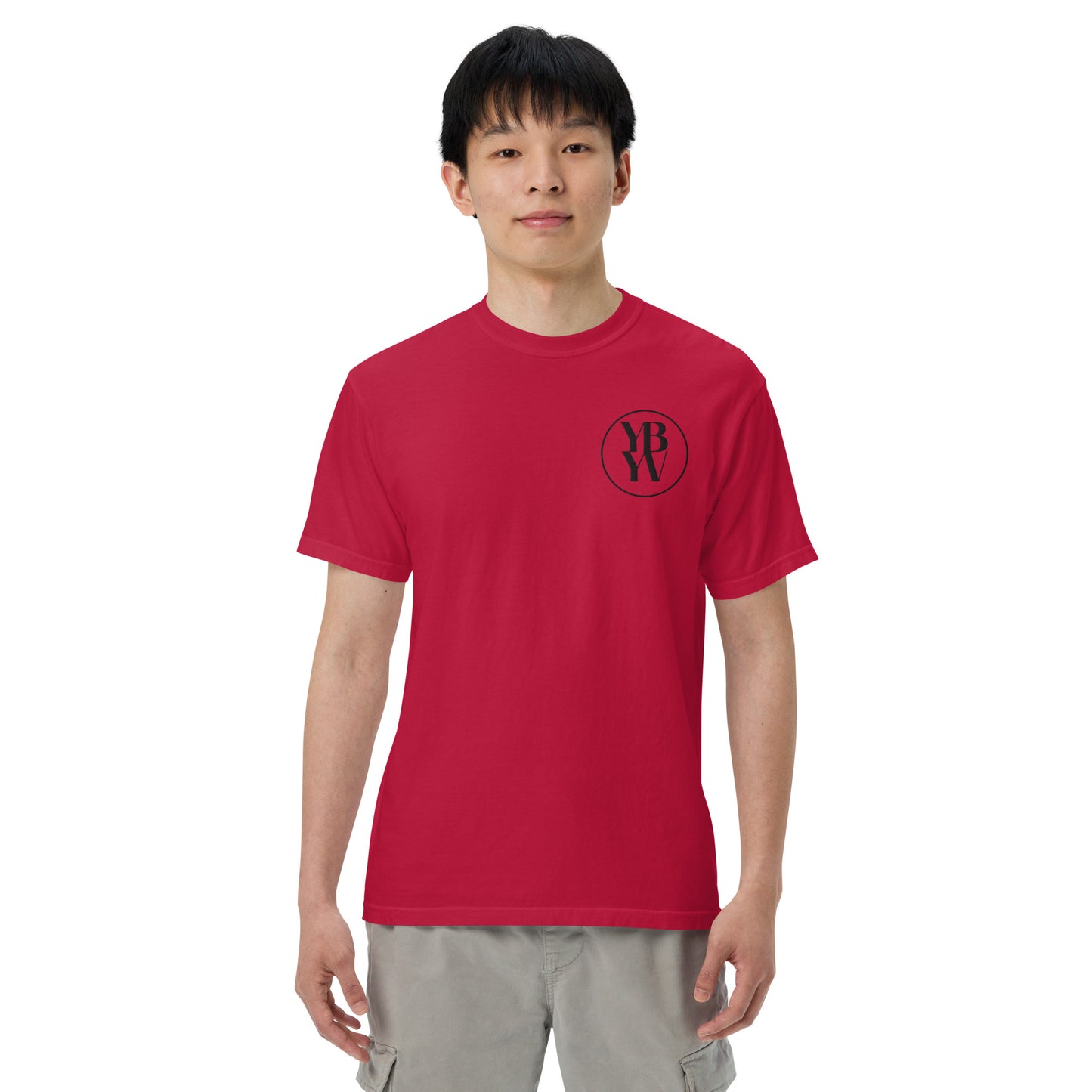 YBYV Comfort Colors T-Shirt with Black Embroidered Circle Logo