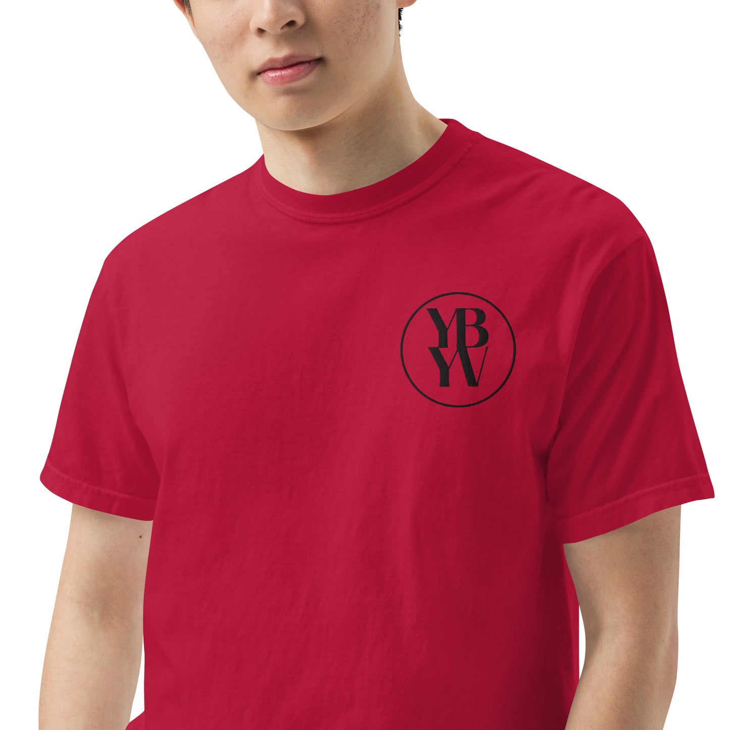 YBYV Comfort Colors T-Shirt with Black Embroidered Circle Logo