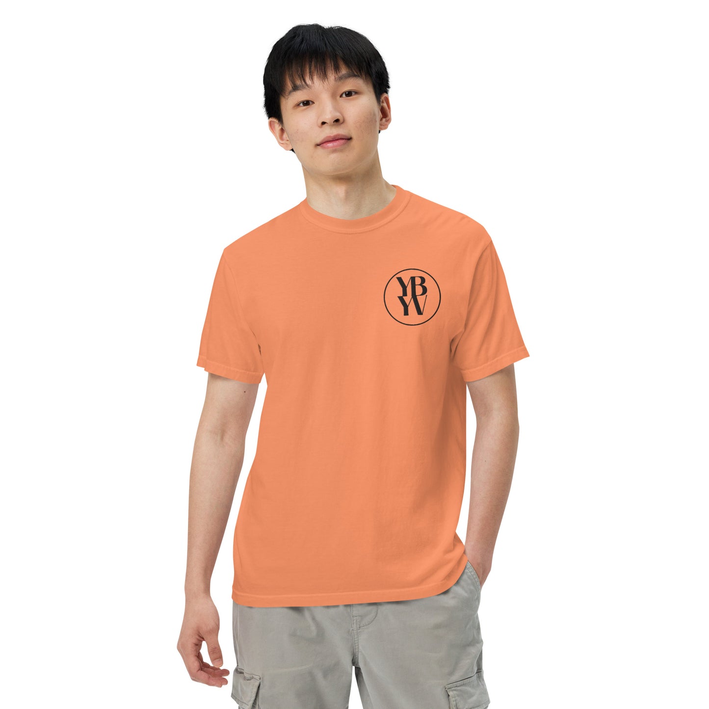 YBYV Comfort Colors T-Shirt with Black Embroidered Circle Logo