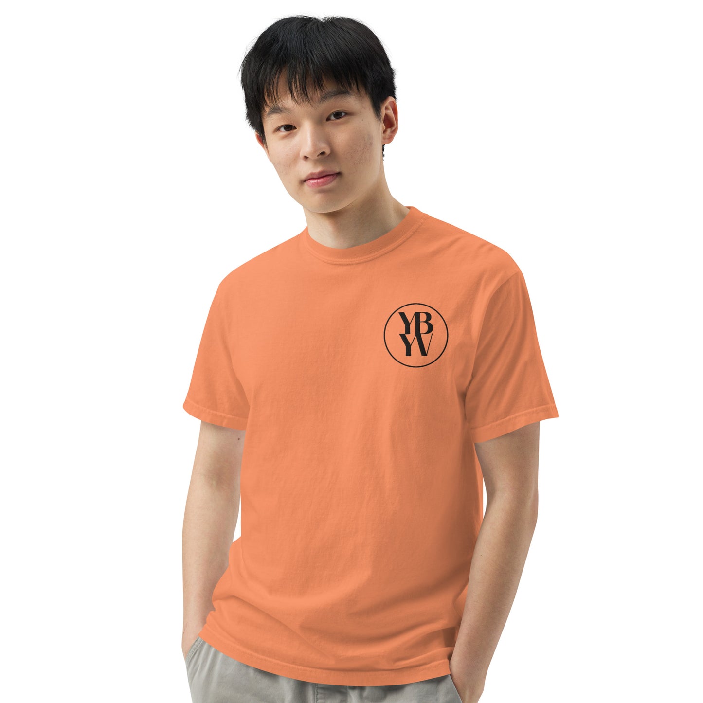 YBYV Comfort Colors T-Shirt with Black Embroidered Circle Logo