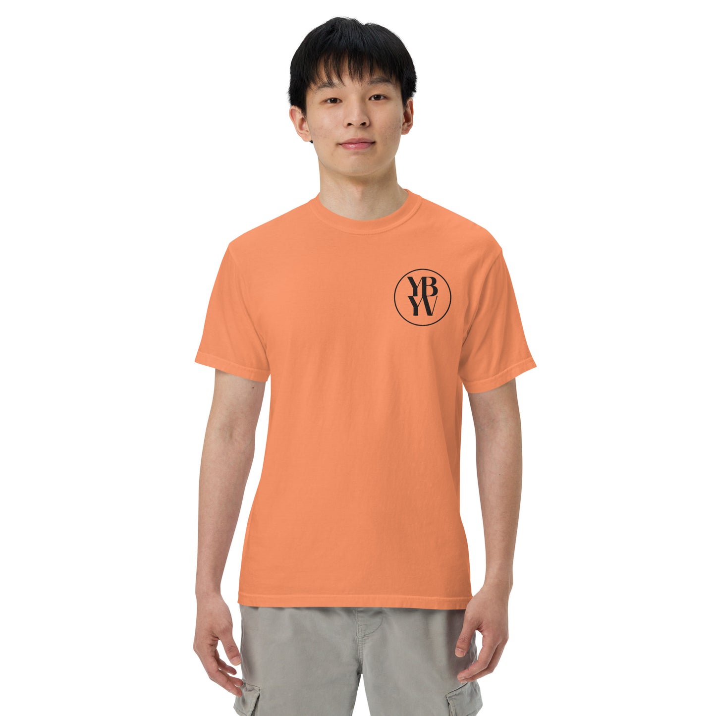 YBYV Comfort Colors T-Shirt with Black Embroidered Circle Logo