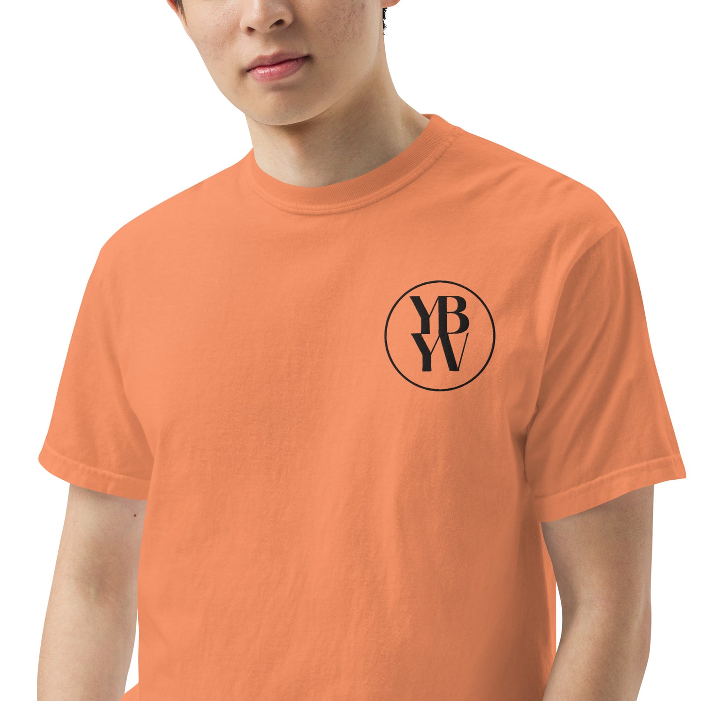 YBYV Comfort Colors T-Shirt with Black Embroidered Circle Logo