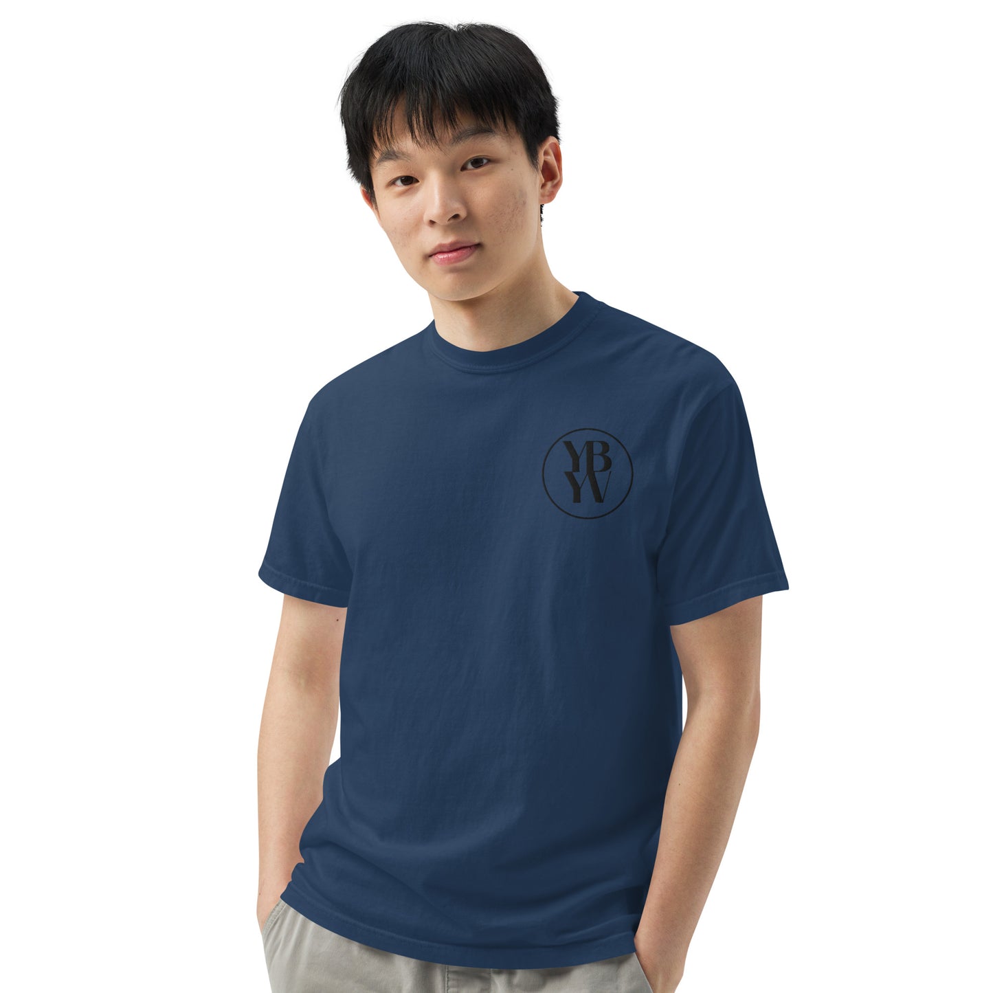 YBYV Comfort Colors T-Shirt with Black Embroidered Circle Logo