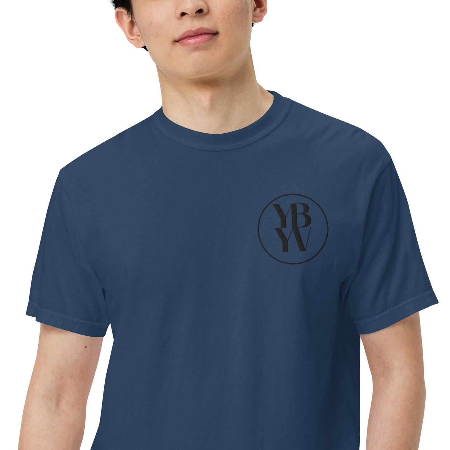 YBYV Comfort Colors T-Shirt with Black Embroidered Circle Logo