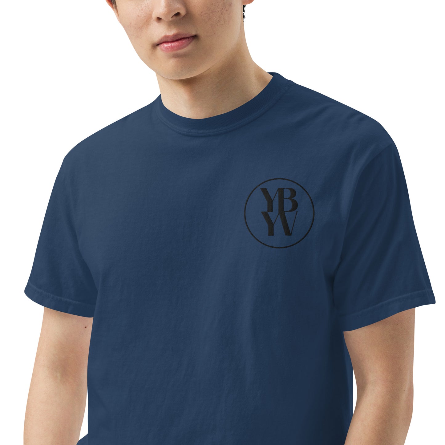 YBYV Comfort Colors T-Shirt with Black Embroidered Circle Logo