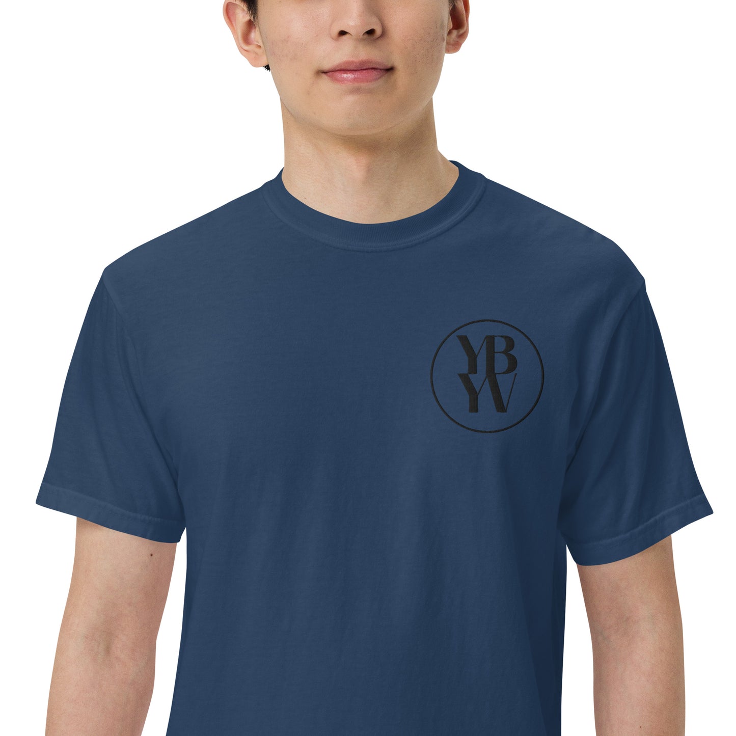 YBYV Comfort Colors T-Shirt with Black Embroidered Circle Logo